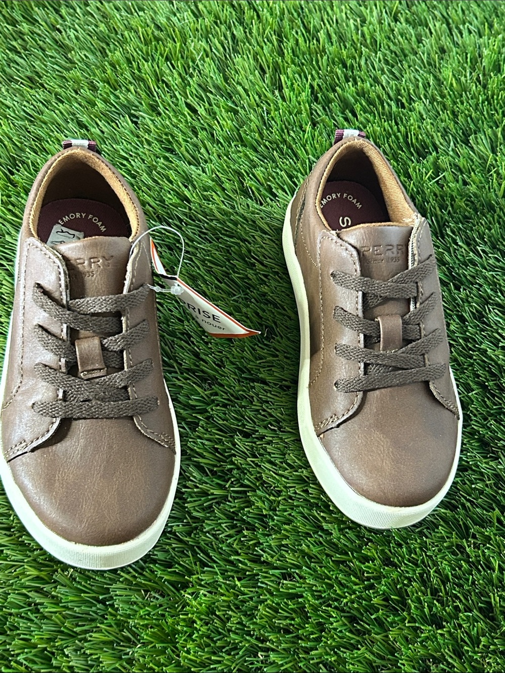 Sperry Kids Tan Leather Lace-Up Sneaker